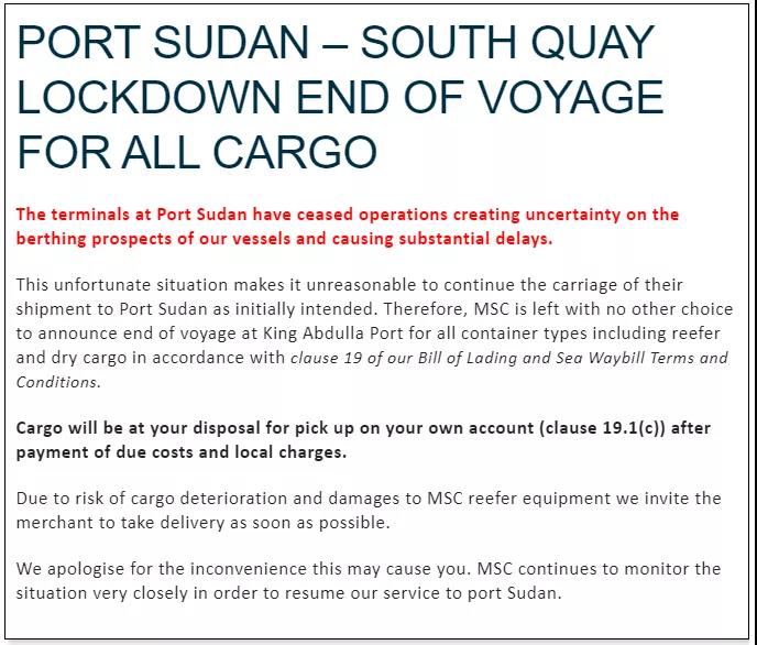 这个国家最大港口停止运营，MSC和赫伯罗特宣布停收订舱、停止挂靠！