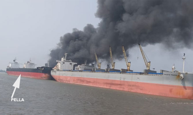 海运到印度港口注意了,印度港口一散货船装载煤炭时发生火灾