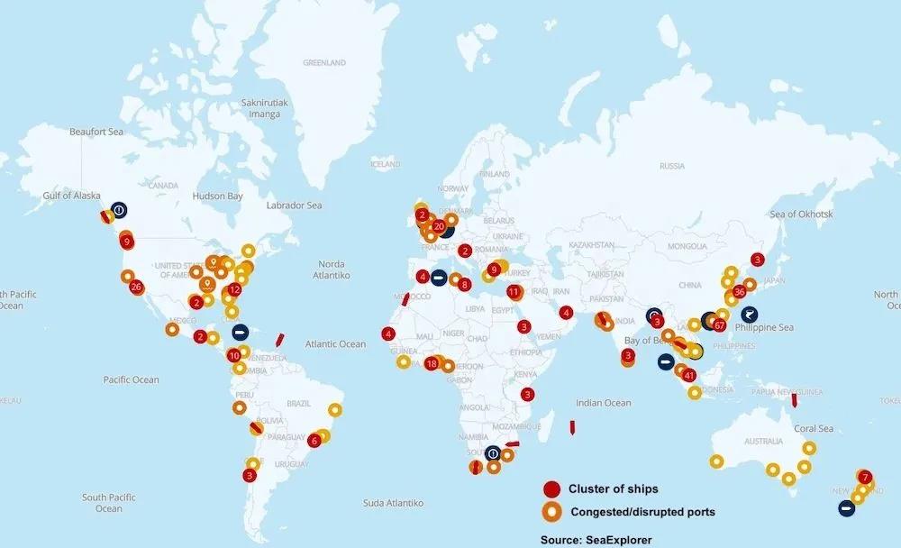 全球116个港口爆堵，328艘船舶受影响，运费率疯涨或持续至明年