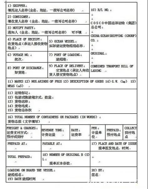 海运提单这15项怎么填？