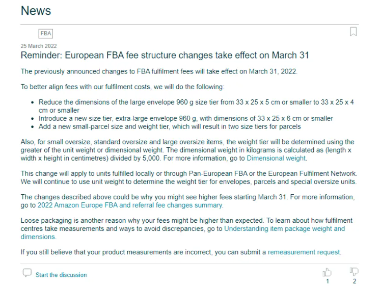 亚马逊FBA改变运费计算规则！这类产品4月起成本飙升