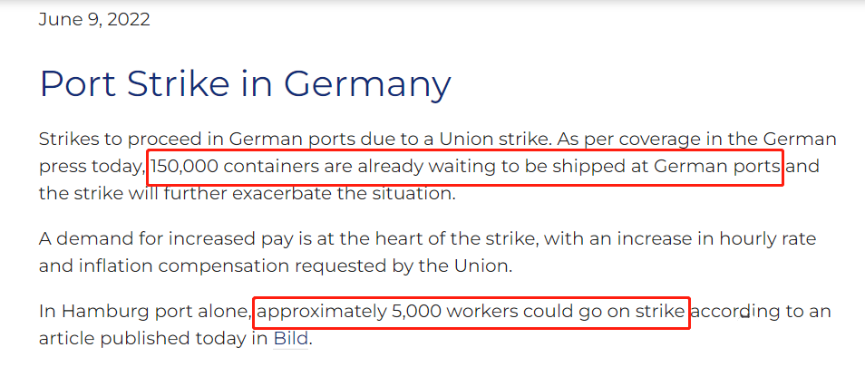 突发！德国各港口数千名工人举行