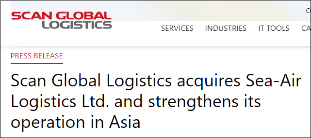 Scan Global Logistics宣布收购这家香港货运代理