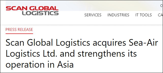 Scan Global Logistics宣布收购这家香港货运代理公司