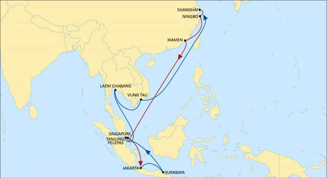 MSC亚洲区域内航线大调整！