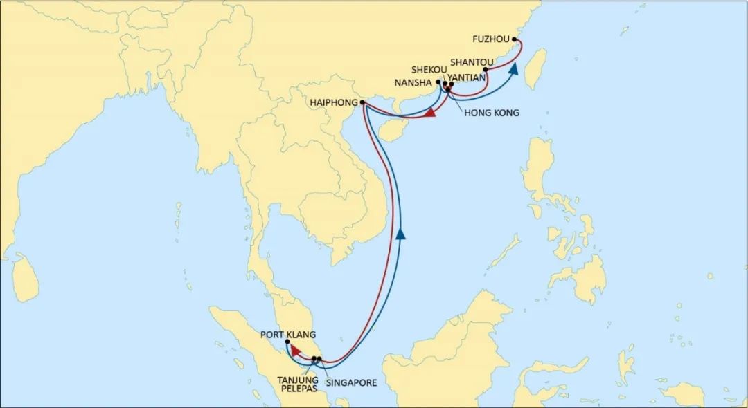 MSC亚洲区域内航线大调整！