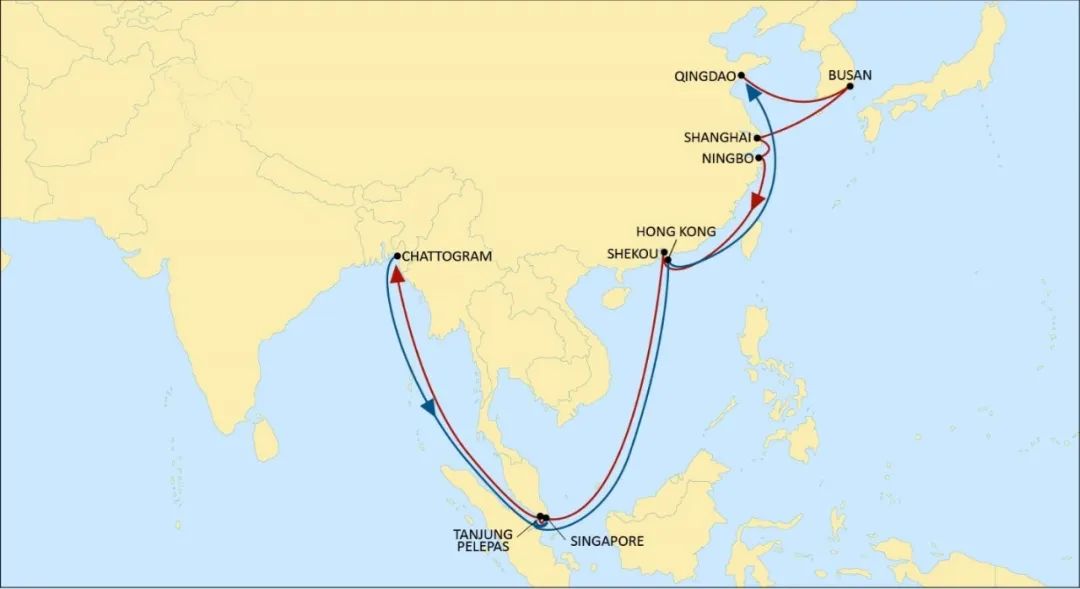 MSC亚洲区域内航线大调整！