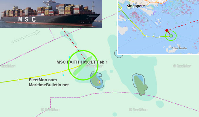 MSC旗下一艘14000TEU集装箱船搁浅，目的港为国内港口