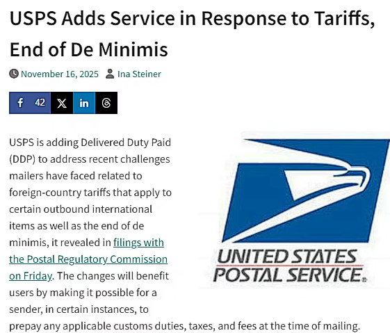 美国USPS零服务费DDP服务上线，跨境小包裹再